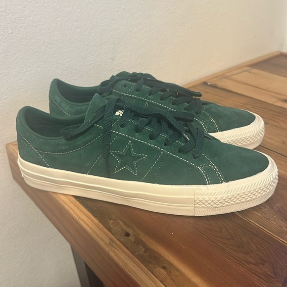 Mens Green Suede Converse One Star Pro - Picture 1 of 4